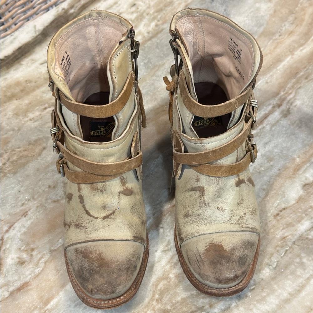 Women’s FREEBIRD Crue distressed leather boots- Ice. Size 9 - Picture 5 of 11